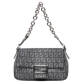 Fendi-Fendi Mini Zucchino Spalmati Chaîne Mamma Forever Gris-Marron
