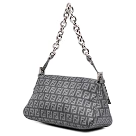 Fendi-Fendi Mini Zucchino Spalmati Chaîne Mamma Forever Gris-Marron