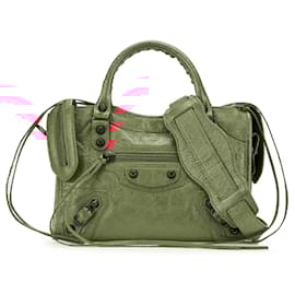 Balenciaga-Balenciaga Red Mini Lambskin Motocross Classic City Satchel-Red
