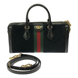 Gucci GG Medium Ophidia Wildleder Tote Bag Schwarz