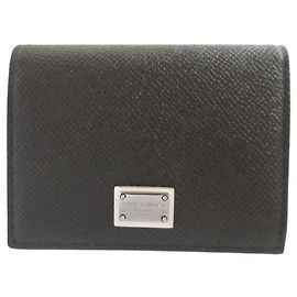 Dolce & Gabbana Black Leather Card Case Black