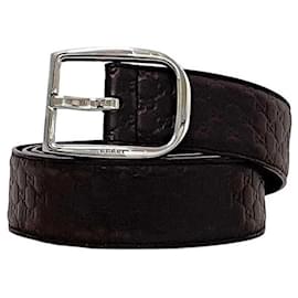 Gucci-Gucci Brown Leather Standard Belt-Brown