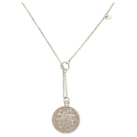 Hermès-Hermes Exlibris MM Silver 925 Necklace-Silvery