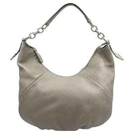 Fendi-Sac à épaule en cuir Selleria argent de Fendi-Argenté