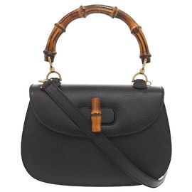 Gucci Bamboo Leather Handbag Black