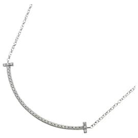 Tiffany & Co-Tiffany T Smile Small Necklace in 18K White Gold with Diamond-Other