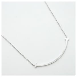 Tiffany & Co-Tiffany T Smile Small Necklace in 18K White Gold with Diamond-Other