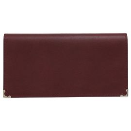Cartera larga de cuero de ternera burdeos Cartier Roja Burdeos