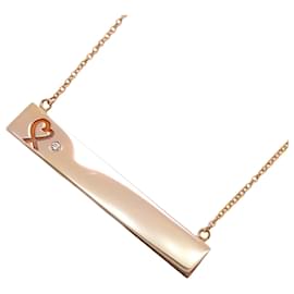 Tiffany & Co-Tiffany Necklace Loving Heart Bar in 18K Pink Gold with Diamond-Other