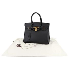 Hermès-Sac à main Hermes Birkin 30 en cuir Epsom noir-Noir