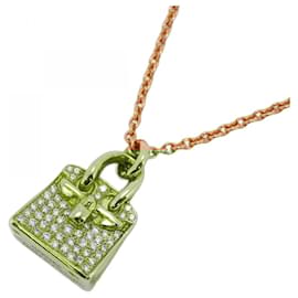 Hermès-Hermes Necklace Kelly in 18K Pink Gold with Diamond-Other