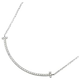 Tiffany & Co-Tiffany T Smile Small Necklace in 18K White Gold with Diamond-Other
