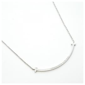 Tiffany & Co-Tiffany T Smile Small Necklace in 18K White Gold with Diamond-Other