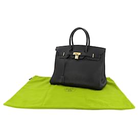 Hermès-Sac à main Hermes Birkin 35 en cuir Togo noir-Noir