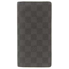 Louis Vuitton-Portefeuille long Damier Graphite Louis Vuitton N62665-Noir