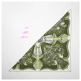 Hermès-Hermes Carre Geant Triangle Bouquets Cashmere Scarf-Red