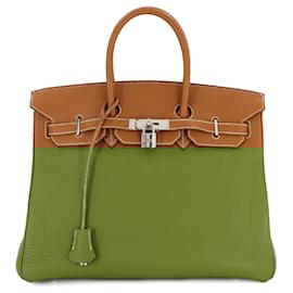 Hermès-Sac à main Hermès Birkin 35 en cuir Togo-Marron