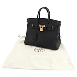 Hermès-Sac à main Hermes Birkin 25 en cuir Togo noir-Noir