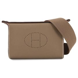Hermès-Sac à épaule Videpoche Hermes en gris Etoupe-Taupe