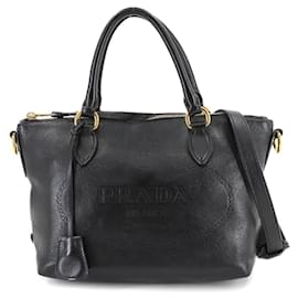 Prada-Prada Leather Handbag in Black-Black