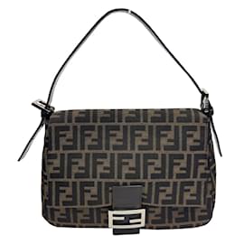 Fendi-Sac à bandoulière Fendi Zucca Mamma Bucket-Marron