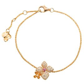 Bracciale charm Hortensia in diamante e zaffiro di CHAUMET D'oro