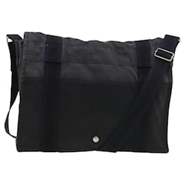 Hermès-HERMES Fourre Tout Bassas MM Sac à épaule en toile marine Auth bs25503-Bleu Marine