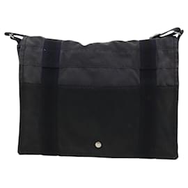 Hermès-HERMES Fourre Tout Bassas MM Sac à épaule en toile marine Auth bs25503-Bleu Marine