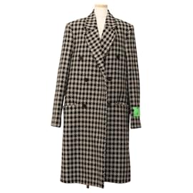 Off White Off-White Chester Coat Staggered Pattern Jacket Wool Black Auth ym005M Black