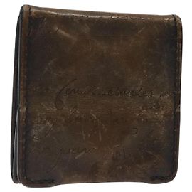 Monedero de cuero Berluti Calligraphy marrón Auth bs25955 Castaño