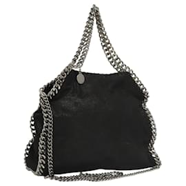 Autre Marque-Stella MacCartney Falabella Chain Hand Bag Suede 2way Black Silver Auth 122083-Black,Silvery