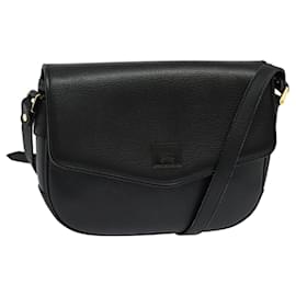 Autre Marque-Burberrys Shoulder Bag Leather Black Gold Auth sw722-Black,Golden