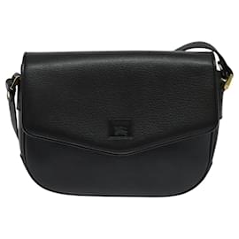 Autre Marque-Burberrys Shoulder Bag Leather Black Gold Auth sw722-Black,Golden