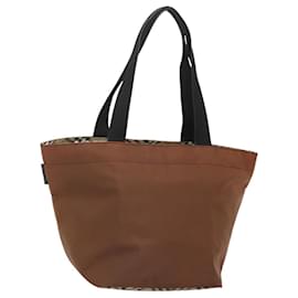 Autre Marque-Burberrys Nova Check Tote Bag Nylon Brown Auth ti3085-Brown