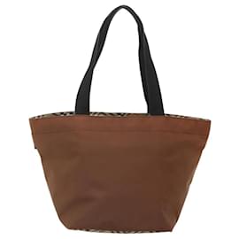 Autre Marque-Burberrys Nova Check Tote Bag Nylon Brown Auth ti3085-Brown