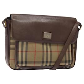 Autre Marque-Burberrys Nova Check Shoulder Bag Canvas Beige Auth BA1938-Beige
