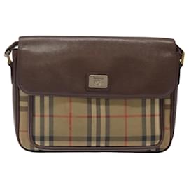 Autre Marque-Burberrys Nova Check Shoulder Bag Canvas Beige Auth BA1938-Beige