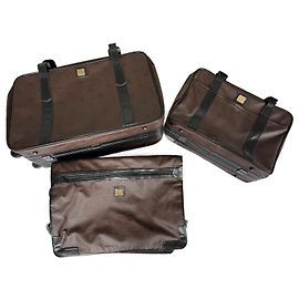 Conjunto de viagem Christian Dior em couro marrom Marrom