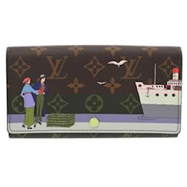 Louis Vuitton-Louis Vuitton Monogram Portefeuille Sarah Long Wallet-Brown,Pink