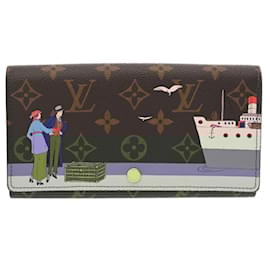 Louis Vuitton-Louis Vuitton Monogram Portefeuille Sarah Long Wallet-Brown,Pink