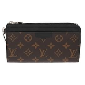 Louis Vuitton-Portefeuille long Zippy Dragonne Monogram Macassar Louis Vuitton-Marron,Noir