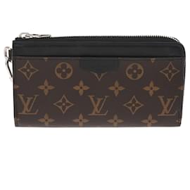 Louis Vuitton-Portefeuille long Zippy Dragonne Monogram Macassar Louis Vuitton-Marron,Noir