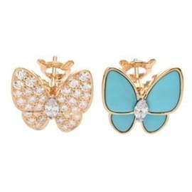 Van Cleef & Arpels-Boucles d'oreilles clous en turquoise et or Van Cleef & Arpels-Autre