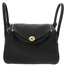 Hermès-Sac à épaule Hermes Lindy 26 Noir-Noir