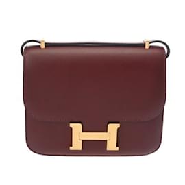 Hermès-Sac à épaule Hermes Constance 3 Mini 18-Rouge