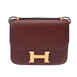 Hermès-Sac à épaule Hermes Constance 3 Mini 18-Rouge