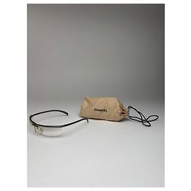 Occhiali da sole vintage Chanel trasparenti Argento