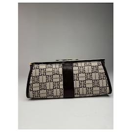 Givenchy-Vintage Givenchy Leather Monogram Clutch-White