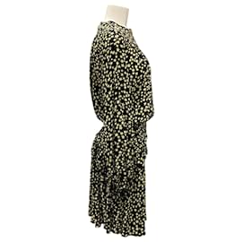 No 21-No. 21 Black / Yellow 2018 Star Print Silk Dress-Black