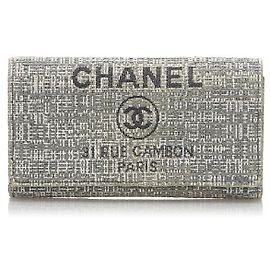 Cartera Chanel de terciopelo gris efecto tweed Gris